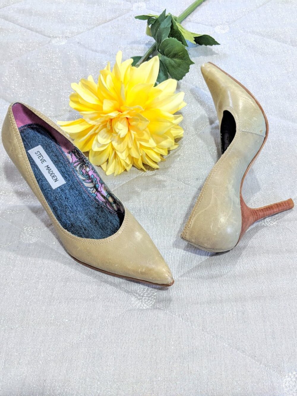 STEVE MADDEN Leather Distressed High Heel Pumps Sz 7